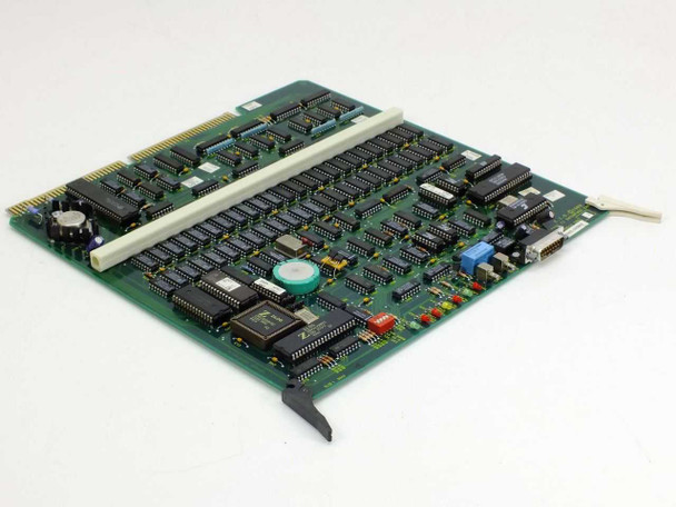 EIS 15510 T1 Interface Card Rev B — top-side component view showing populated ISA bus board with ICs, DIP chips, and DB-15 connector area