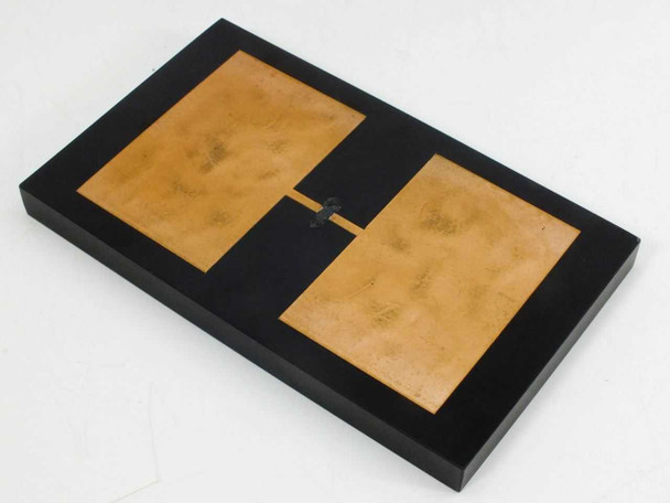 Sample plate accessory included with Monroe Electronics 267 Buried Layer Tester — black frame with two copper-tone sensing pads