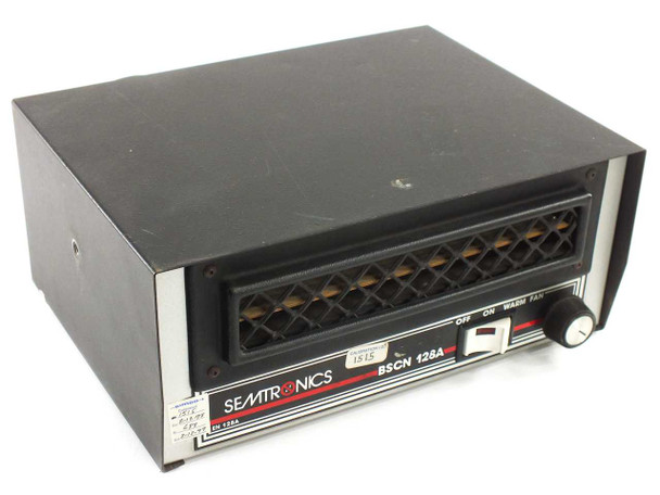 Semtronics BSCN 128A benchtop warm-air ionizer — front three-quarter view showing louvered air outlet and front panel controls