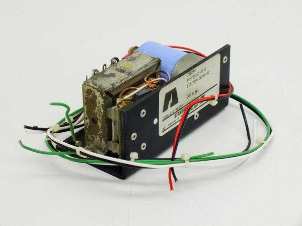 Standard Power 15B24H power supply – three-quarter view showing label side with transformer, blue capacitor, and wire harness