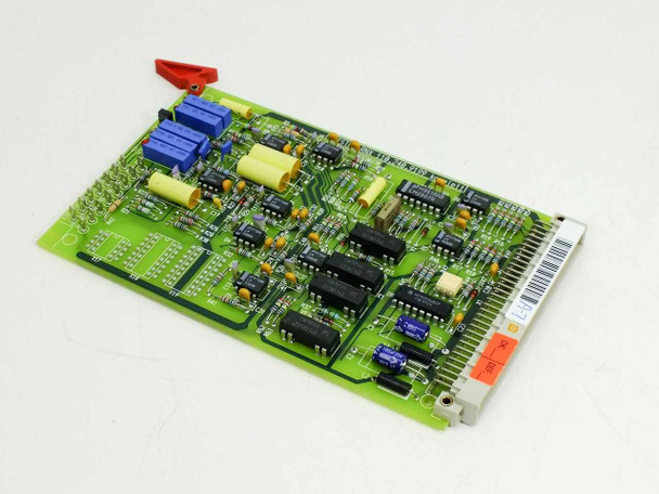 Netstal RNX 110.240.9199 Komplett System Card – top-side component view showing ICs, capacitors, and blue film capacitors
