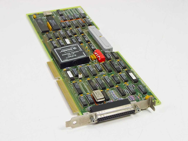 Wang 8987-0 Ricoh Scanner Controller Card 16-bit ISA — top-side component view showing Z-PAC controller IC, DB25 bracket connector, and DIP chip array