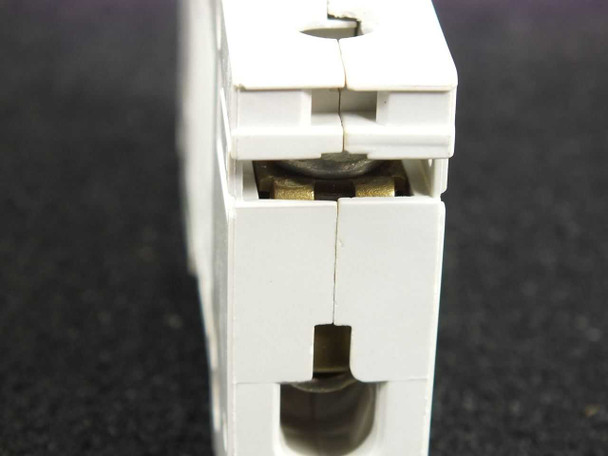 ABB S281 K1A circuit breaker – top terminal closeup showing ring tongue compatible screw terminal