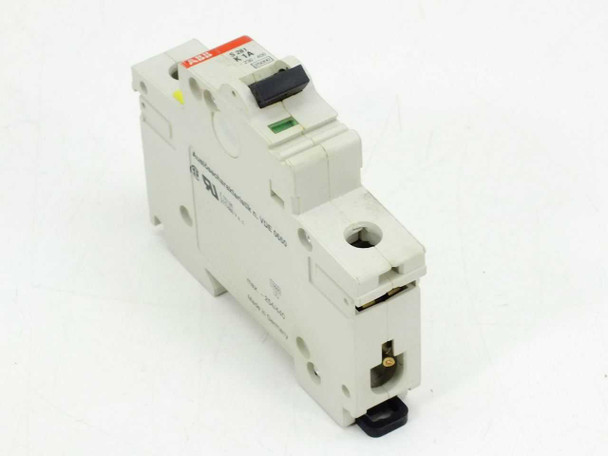 ABB S281 K1A circuit breaker – front panel view showing UL listing label and toggle switch