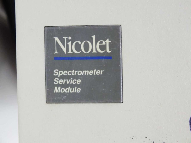 Nicolet Instrument Corporation Spectrometer Service Module – close-up of front label plate with Nicolet logo and product name