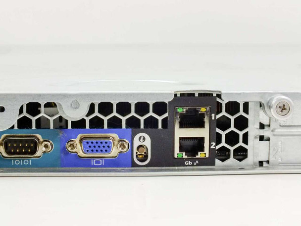 Dell PowerEdge 860 rear right detail showing serial port, VGA port, and dual Gigabit Ethernet ports