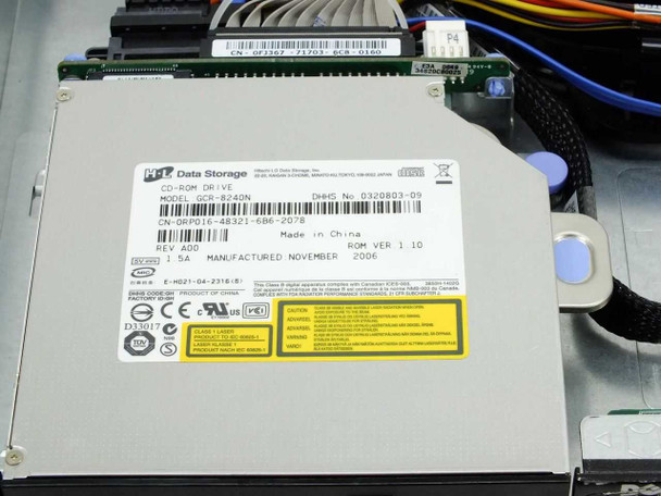 Dell PowerEdge 860 interior view showing HHC GCR-8240N CD-ROM drive with label visible