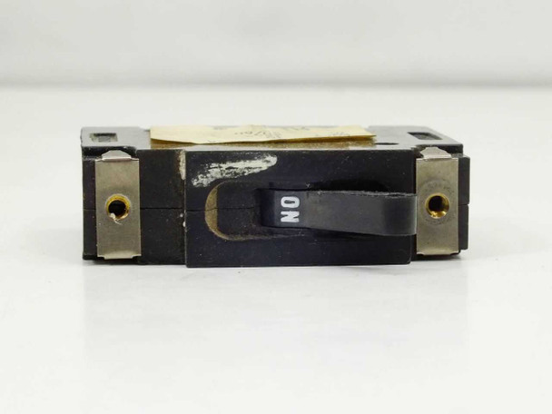 Heinemann AM1-A8-A circuit breaker – side view showing rocker toggle switch in ON position