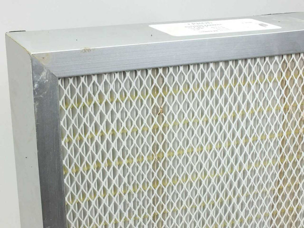 Halco H2237A00-AAABABA HEPA filter – corner detail showing aluminum frame construction and white pleated media condition