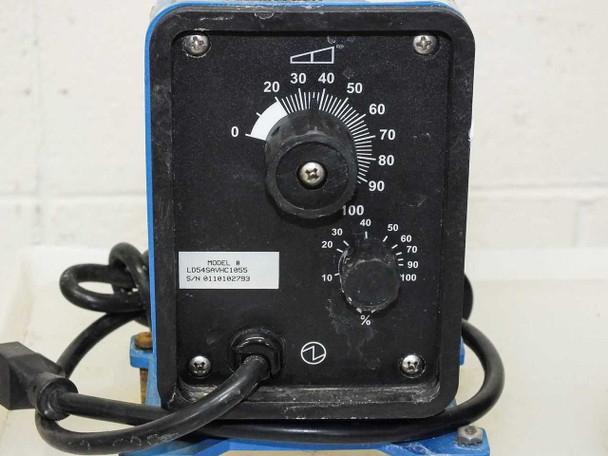 Pulsatron C Plus pump front dial showing stroke rate 0–100% and stroke length 0–100% adjustment knobs
