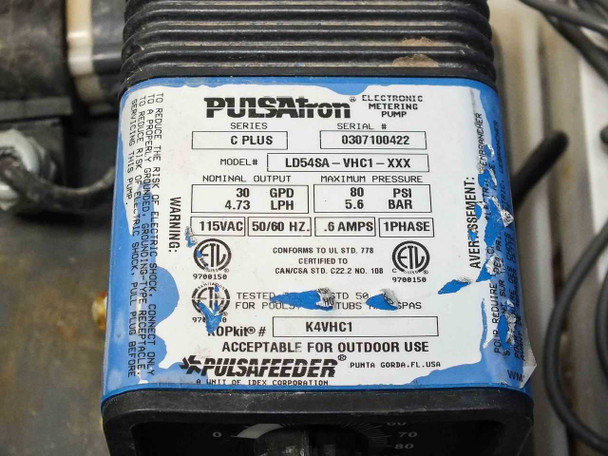 USFilter System Water Filter Baldor Motor Pulsatron Pumps & Tank-Aquasaver AS-IS