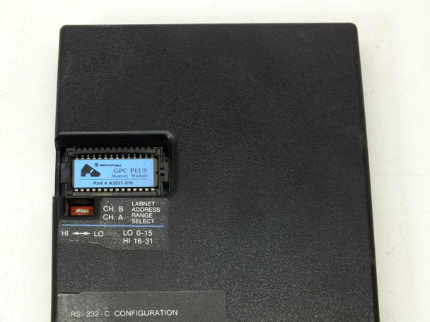 Spectra Physics A3051-010 top view with GPC Plus Memory Module A3227-010 installed and LabNet address select switch visible