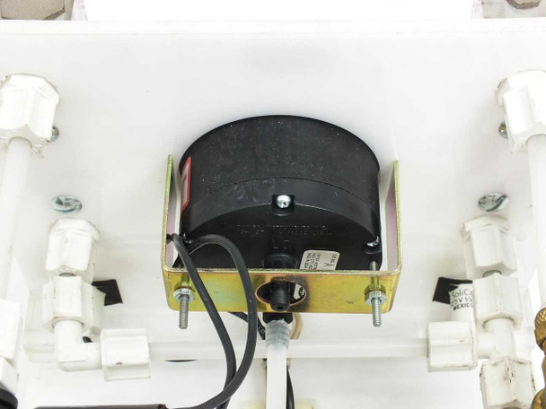 Ray Products RPC-DPC interior close-up of transformer mounted on gold bracket with wiring harness
