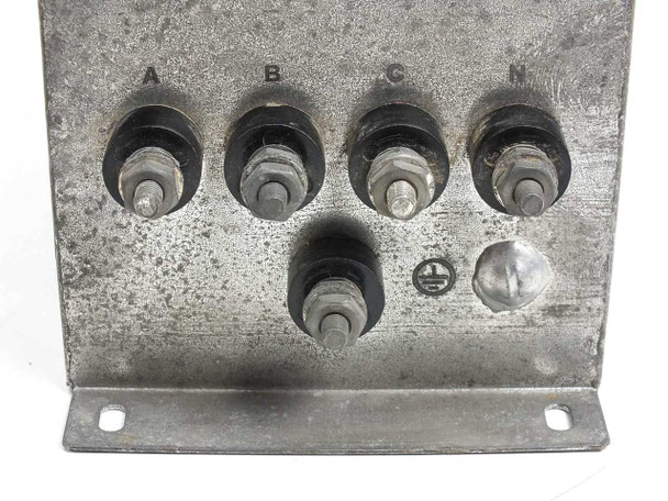 Filter Concepts 3E20-F – direct front face view showing four input/output stud terminals (A, B, C, N) and ground symbol