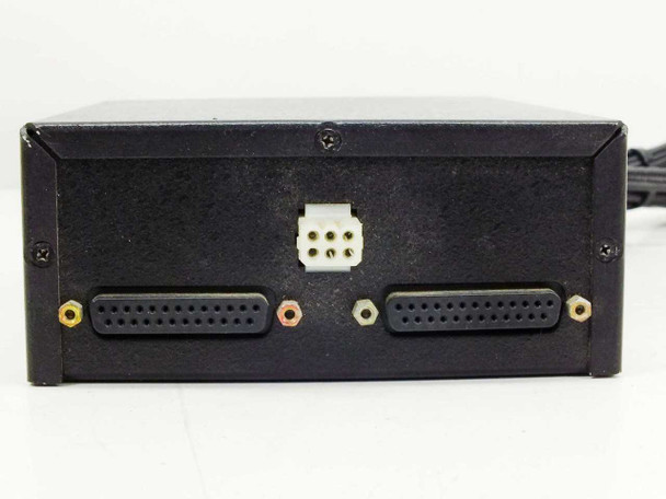 Symon Visual Broadcasting System Multi-Modem Power Supply – end panel view showing two DB25 ports, 6-pin white connector header, and mounting screws