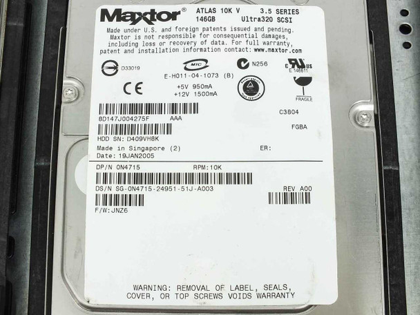 Dell PowerEdge 2850 Xeon 3.0GHz Server, 4GB RAM, (4) 73GB and (2) 36GB HDD