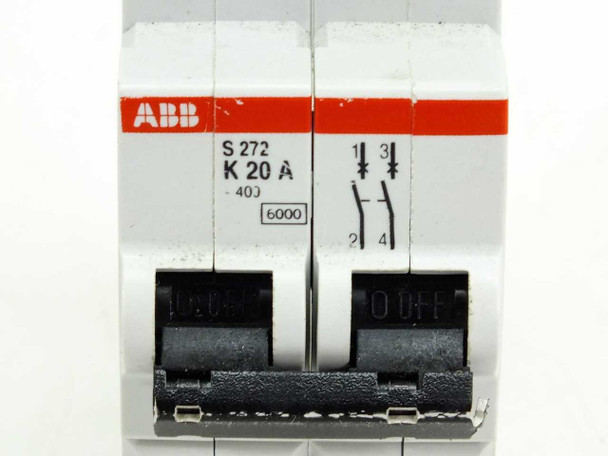 ABB S272-K20A Circuit Breaker 20AMP 2POLE 277/480VAC Din Rail Mount