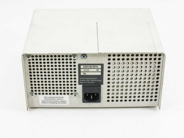Flexilux 600 Longlife rear panel close-up showing 220V 50-60Hz rating label and IEC power connector