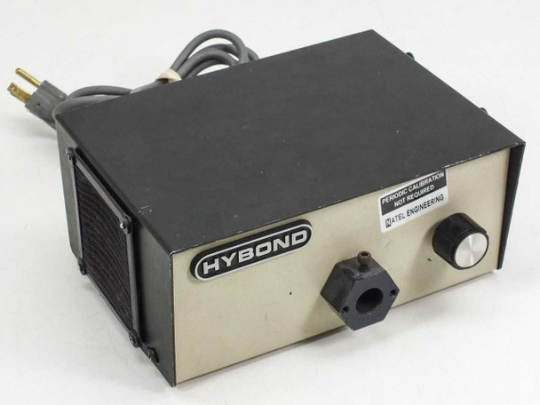 Hybond FOS 101 fiber optic microscope light source — left front three-quarter view showing front panel with fiber optic port and intensity knob
