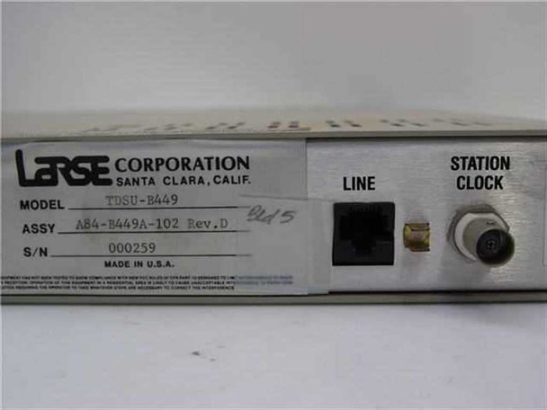 Larse TDSU-B449 rating plate showing Model TDSU-B449, Assy AB4-B449A-102 Rev.D, Made in USA, Larse Corporation Santa Clara CA