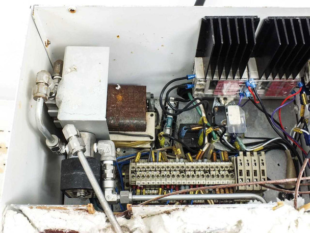 Va-Tran MPS-II interior close-up of plumbing/valve assembly, transformer, terminal blocks, and wiring harness