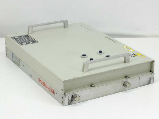 HP 11353A Diagnostic Fixture closed top view showing aluminum enclosure with handle, four pushbutton controls, and label