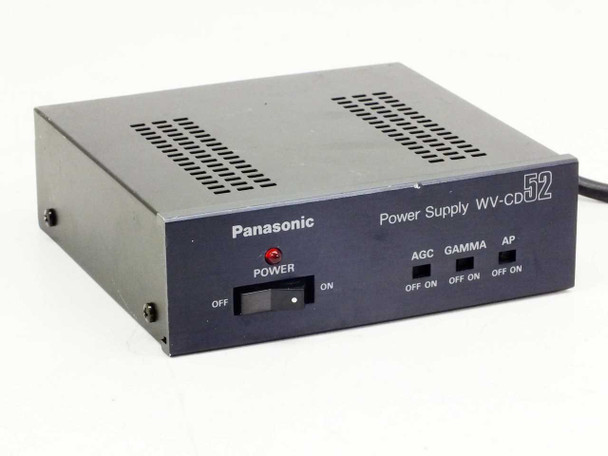 Panasonic WV-CD52 CCTV Power Supply – front panel view showing Power switch and AGC, Gamma, AP toggle switches