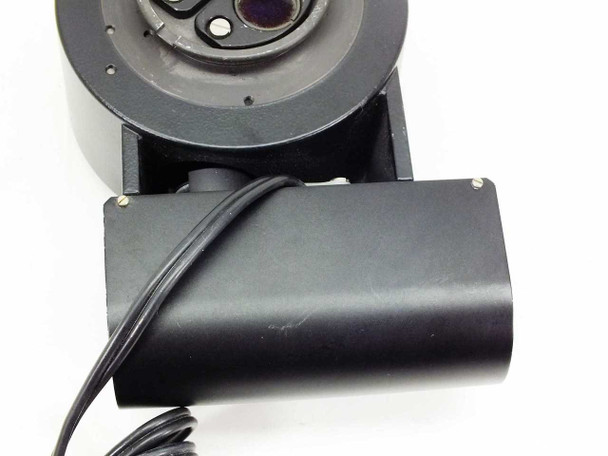 Wild 327616 illuminator — side view of ring housing and cylindrical power supply box with attached cord, showing minor surface scuffing on the power supply housing