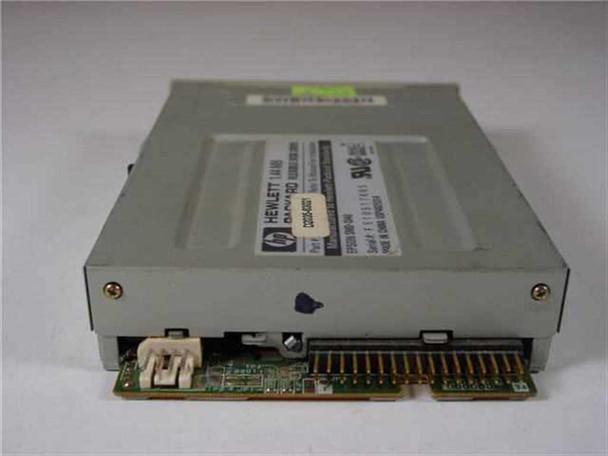 HP D2035-63021 Epson SMD-1340 floppy drive side and rear view showing HP Hewlett-Packard label, 34-pin FDD connector, and 4-pin power connector