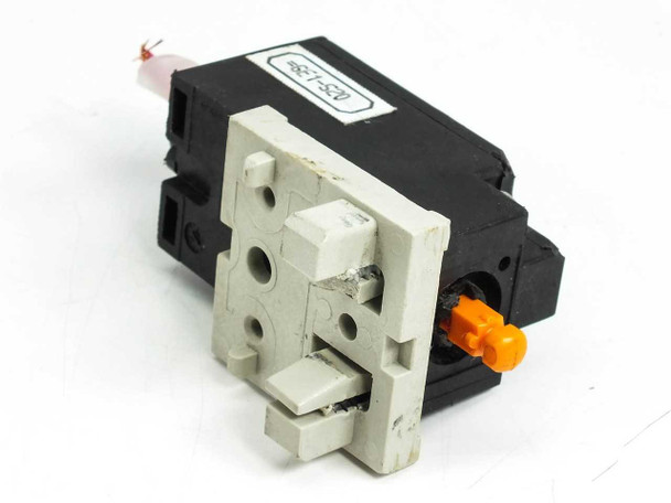 Rittal SZ 2586 door-operated switch – rear view showing terminal block detail and cracked plastic mounting clips