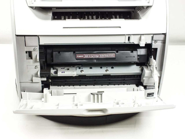 Canon FAXPHONE L170S front door open showing installed Canon S35 S-Cartridge toner and laser engine