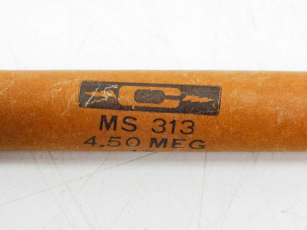 Caddock MS313 4.5 MEG resistor – close-up of label showing MS 313 and 4.50 MEG markings