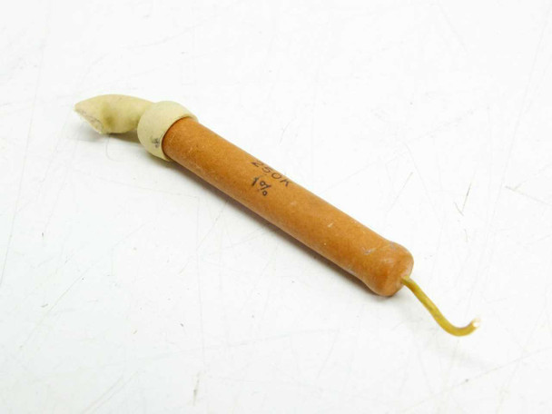 Caddock MG730 250K Ohm Power Film Resistor – angled view showing body markings and lead wire detail