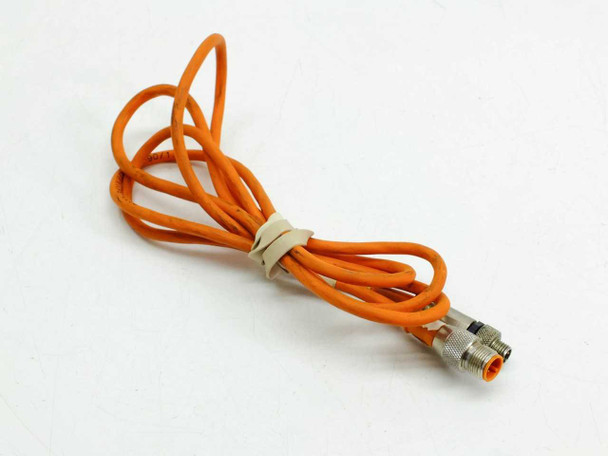 Lumberg RST3-RKMWV/LEDA3-90/1.5 M12 to M8 3-pole orange cordset coiled with cable tie