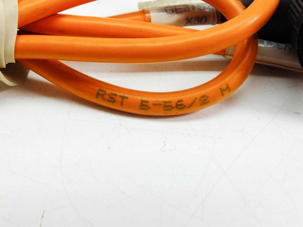 Lumberg RST 5-56/2M model marking printed on orange cable jacket