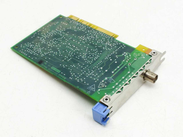 IBM 33G5395 MCA 3270 Emulation Adapter – underside view showing solder side of PCB and bracket with BNC port