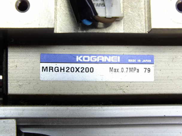 Koganei MRGH20X200 Magnet Type Rodless Cylinder Actuator 200mm w/ ZG530A Sensors