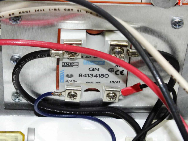 Crouzet GN 84134180 solid-state relay mounted inside control enclosure, TUV-certified