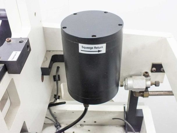 HTI Engineering HT-2 – close-up of Squeegee Return motor cylinder label and pneumatic fitting