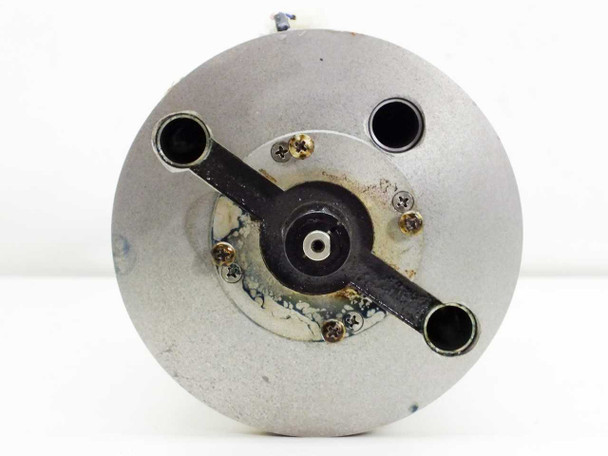 Headway Research PWM32-PS-CB15 motor drive end – showing rotor face with cross-arm balance bracket, center shaft, and three mounting holes
