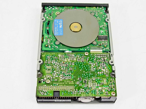 Sony MP-F17W-FP floppy drive – top-down view of PCB showing spindle motor, read/write head assembly, and Sony label