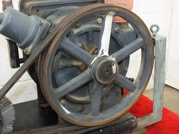 Welch R 1397 large cast iron spoked drive pulley — close-up front view showing belt seating