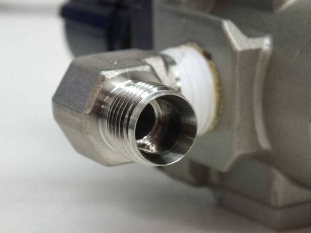 SMC AR30-N03-Z close-up of male NPT outlet port fitting showing clean threads