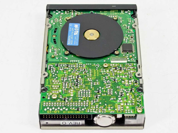 Sony MP-F17W-2PF floppy drive — bottom PCB view showing Sony label, spindle motor, and controller board