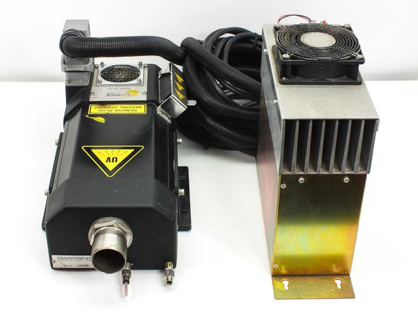 Arccure BK150 and ILE ALP51 power supply – three-quarter view showing both units and cable harness from opposite angle