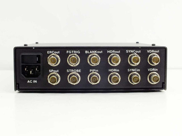 Cidtec ICM7000FX1 rear panel straight-on view — all 12 BNC ports and AC IN IEC inlet clearly visible