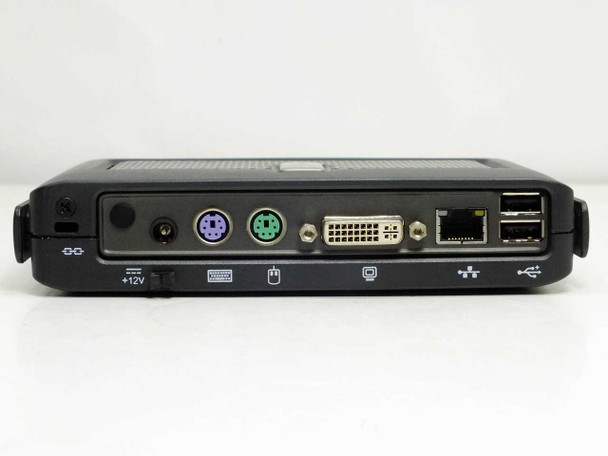 Wyse C10LE thin client – rear view showing PS/2 keyboard and mouse ports, DVI video output, RJ-45 Ethernet port, and two USB ports