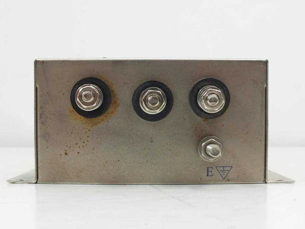 Hua Yeang HUA-9020-5010 — one terminal end showing three power stud terminals and one earth stud terminal with surface oxidation