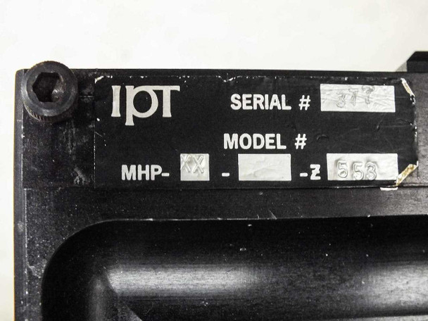 IPT component label on black substrate tray showing Serial Number and Model MHP-XX-Z-553