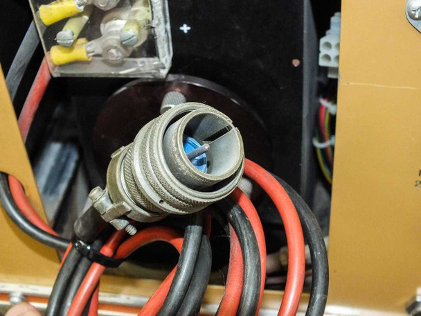 IPT PD1200-553 military-style circular power connector and cable bundle visible on rear panel